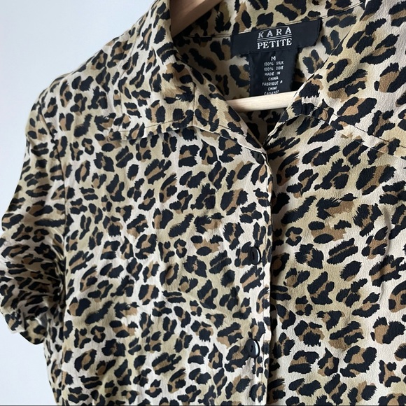 Silk Leopard Print button up - Picture 4 of 6